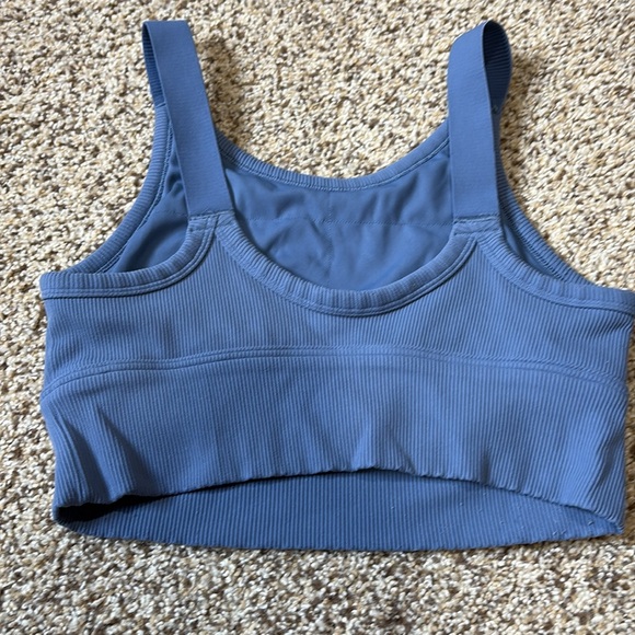 Aerie Offline Ribbed Scoop Sports Bra Blue - Picture 3 of 4